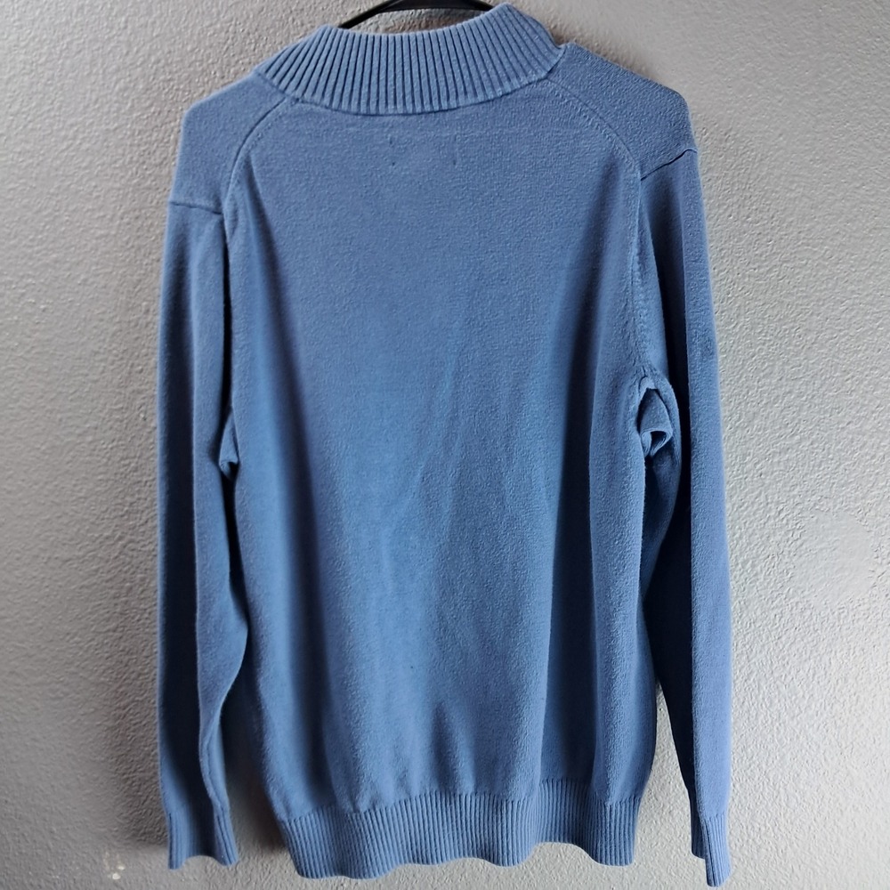 Duluth‎ Trading Co. Quarter Zip Pullover Sweater Knit Blue Casual Mens M - Picture 7 of 7